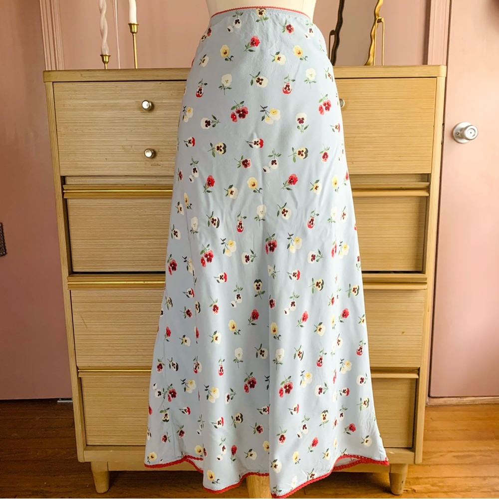 GAP x Doen blue floral midi skirt XL